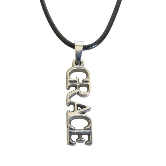 New Grace Pendant Necklace on 18" to 20" Black Cord Inspirational Unisex Jewelry - Picture 1 of 5